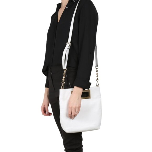 Michael Kors Berkley Medium Messenger – White Leather - Picture 3 of 14